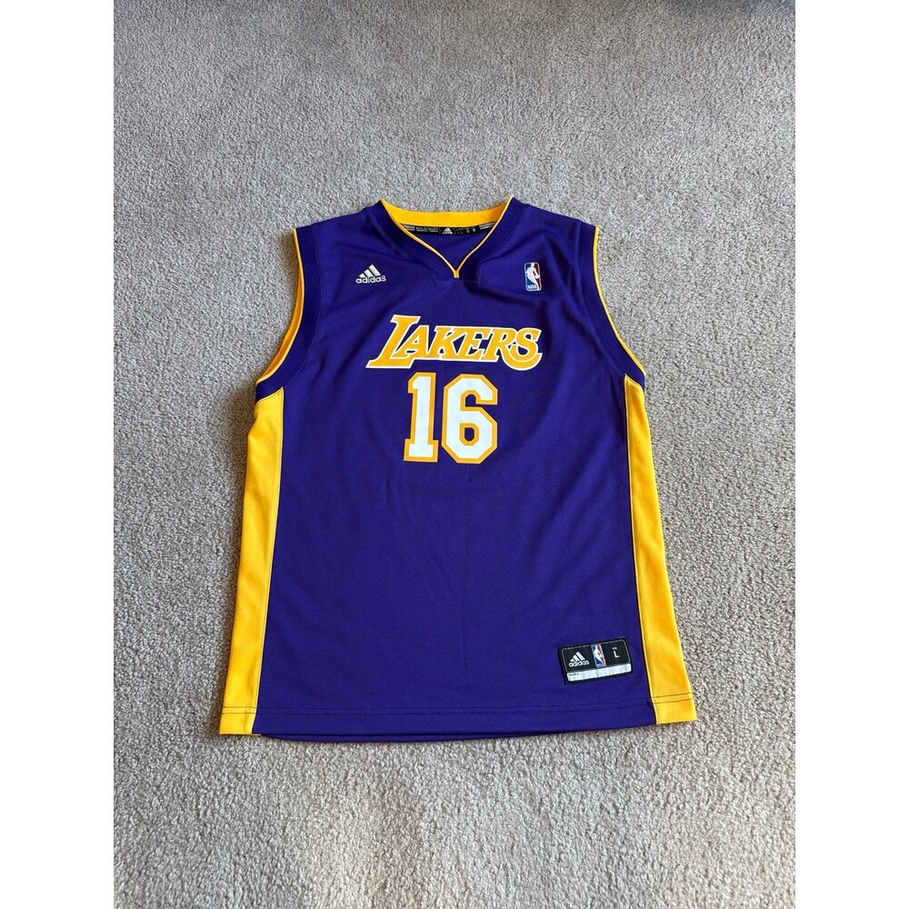 Pau Gasol Los Angeles Lakers Adidas Youth NBA Jersey Size Large